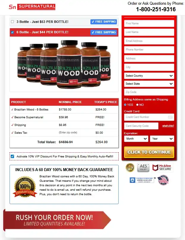 Brazilian Wood Order Page